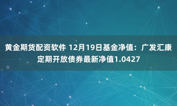 黄金期货配资软件 12月19日基金净值：广发汇康定期开放债券最新净值1.0427
