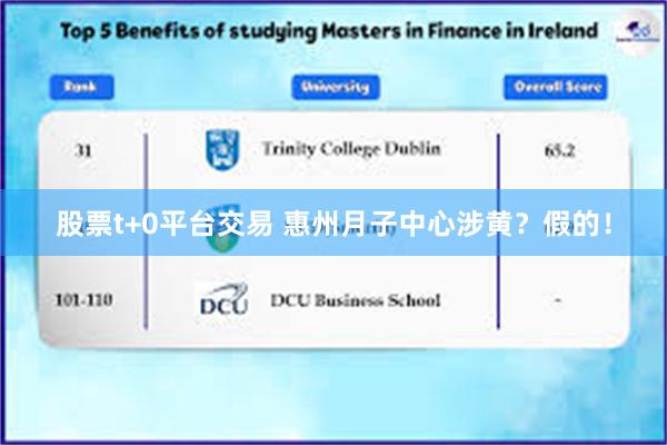 股票t+0平台交易 惠州月子中心涉黄？假的！