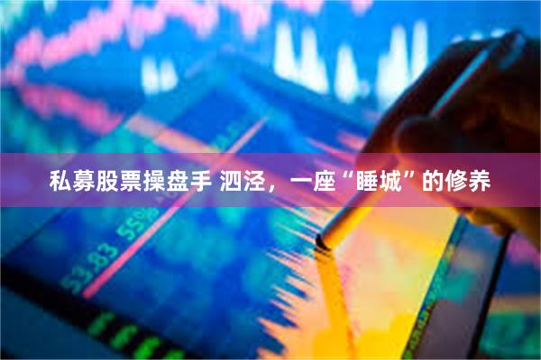 私募股票操盘手 泗泾，一座“睡城”的修养