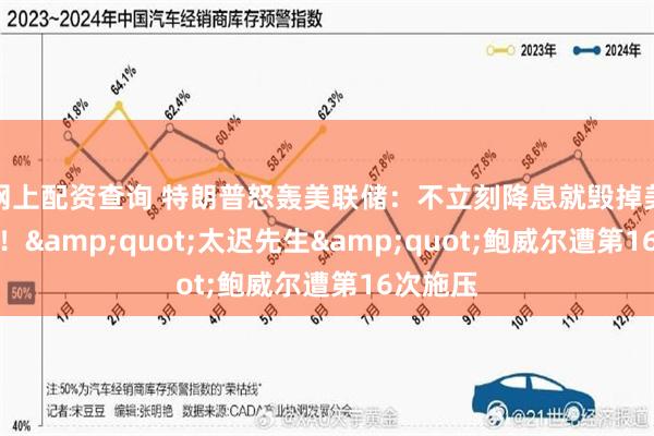 网上配资查询 特朗普怒轰美联储：不立刻降息就毁掉美国经济！&quot;太迟先生&quot;鲍威尔遭第16次施压