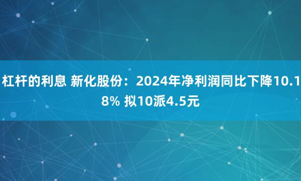 杠杆的利息 新化股份：2024年净利润同比下降10.18% 拟10派4.5元