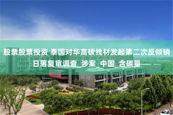 股票股票投资 泰国对华高碳线材发起第二次反倾销日落复审调查_涉案_中国_含碳量