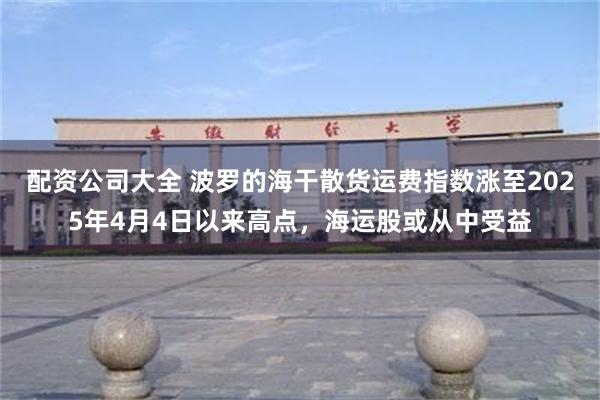 配资公司大全 波罗的海干散货运费指数涨至2025年4月4日以来高点，海运股或从中受益