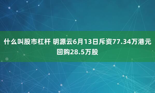 什么叫股市杠杆 明源云6月13日斥资77.34万港元回购28.5万股
